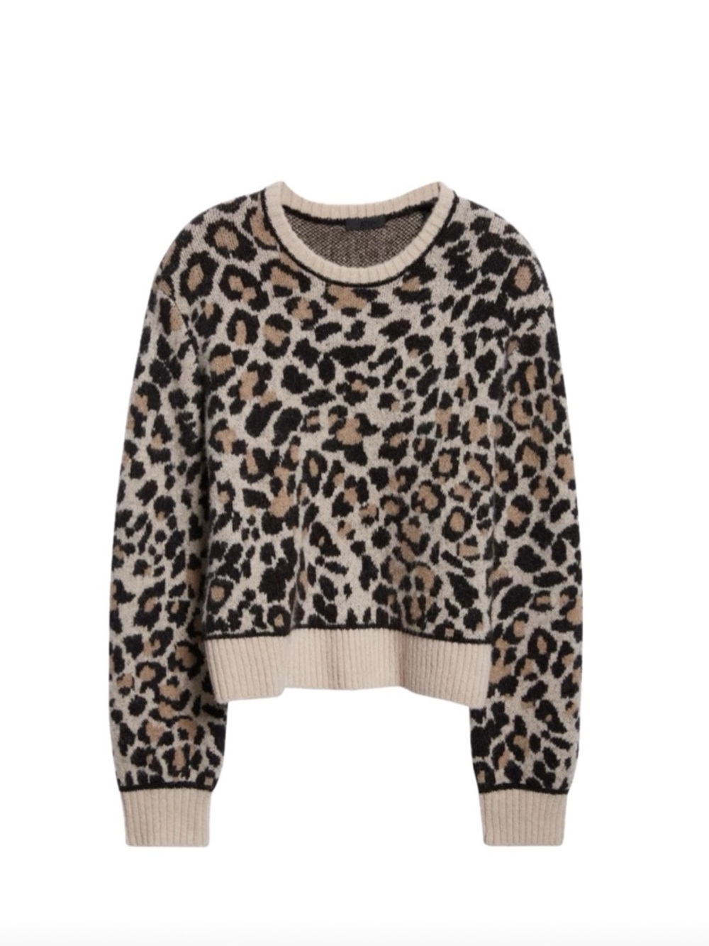 NWOT ATM Leopard Jacquard Knit Sweater Size XS